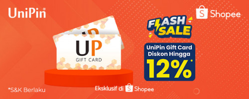 Flash Sale Shopee di Agustus – Diskon 12% Voucher UniPin